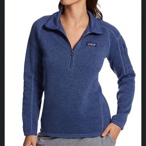 NWOT Patagonia Women's Woolly Blue Better Sweater 1/4-Zip Fleece Size M